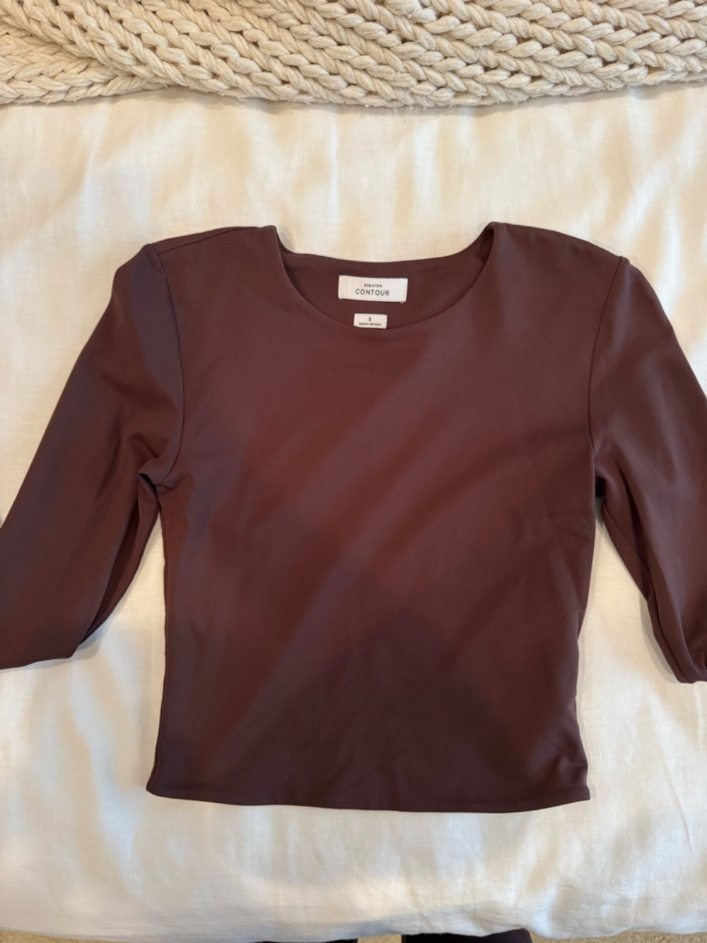 Aritzia Contour Women's Brown Crewneck Long Sleeve